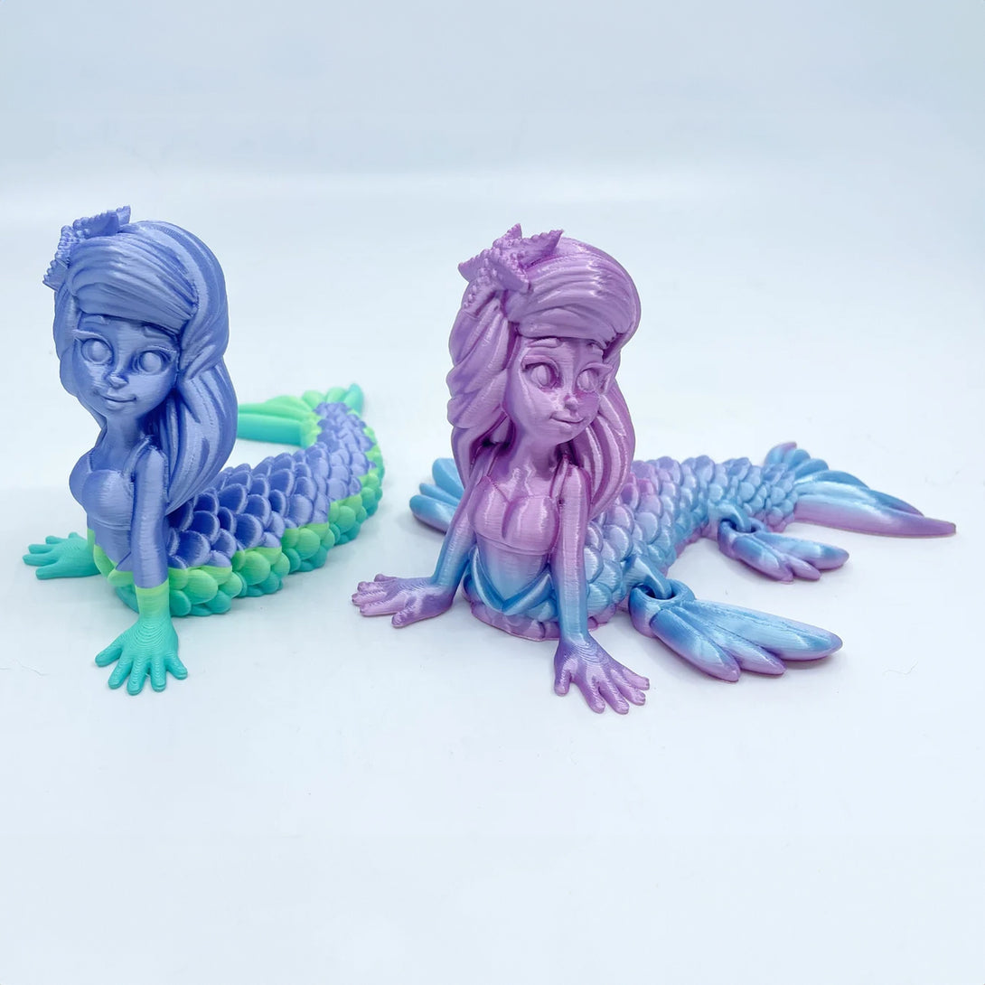 Mermaide Models Cute Mermaid with Coral Stone - Articulated Flexy Model β SOZO